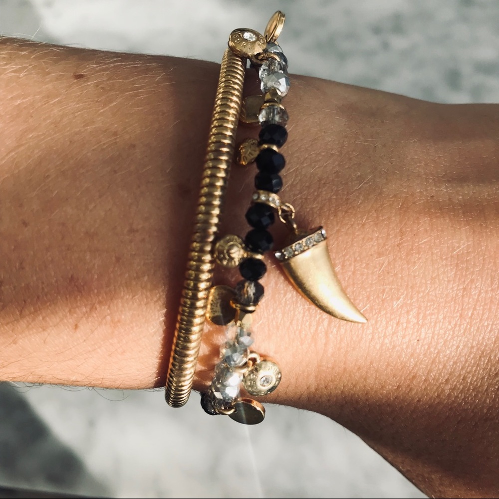 HB Gold/black Cuff Bracelet